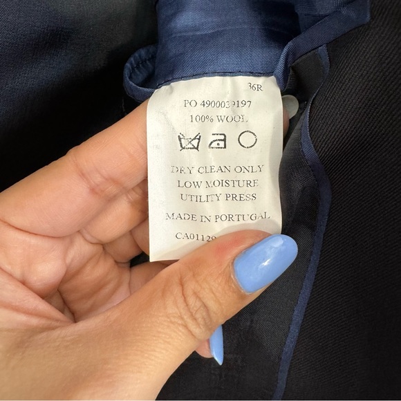 John Varvatos Blazer Coat Men’s 36R Two Button Jacket Black Wool Casual Suit - Picture 7 of 14